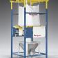 The Flexicon BFF Series Bulk Bag Discharger is designed to promote total evacuation into vacuum conveying lines, dust-free
